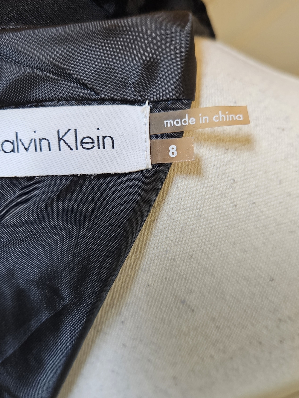 Calvin Klein Black Textured Fit & Flare Dress – Size 8 - Picture 11 of 11